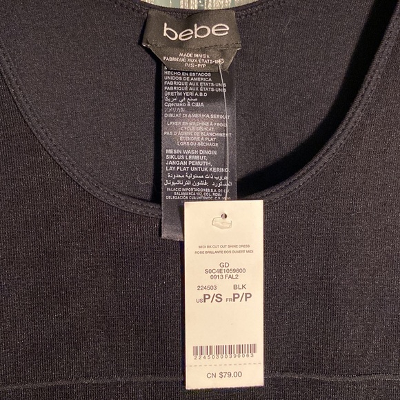 Bebe Open Back Midi Dress NWT - Picture 14 of 16